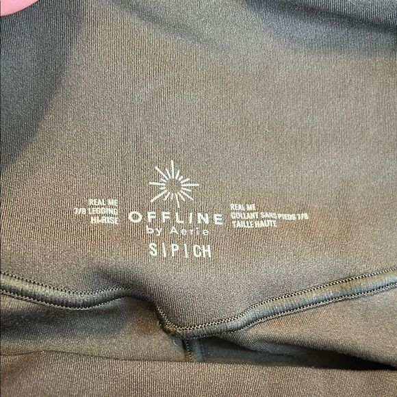 OFFLINE by AERIE Olive Green High-Rise Leggings 7/8 Ankle Crop Stretch Small - Picture 4 of 8